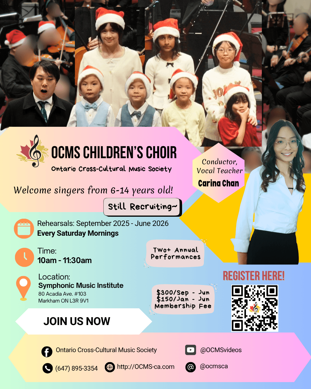 OCMS Children's Choir Recruiting Poster