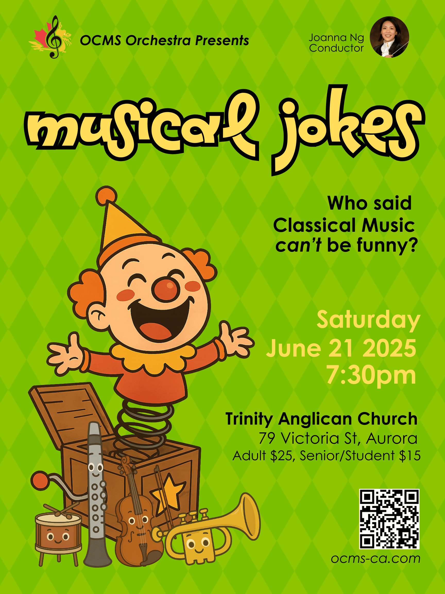 OCMS Orchestra Musical Jokes Concert Poster